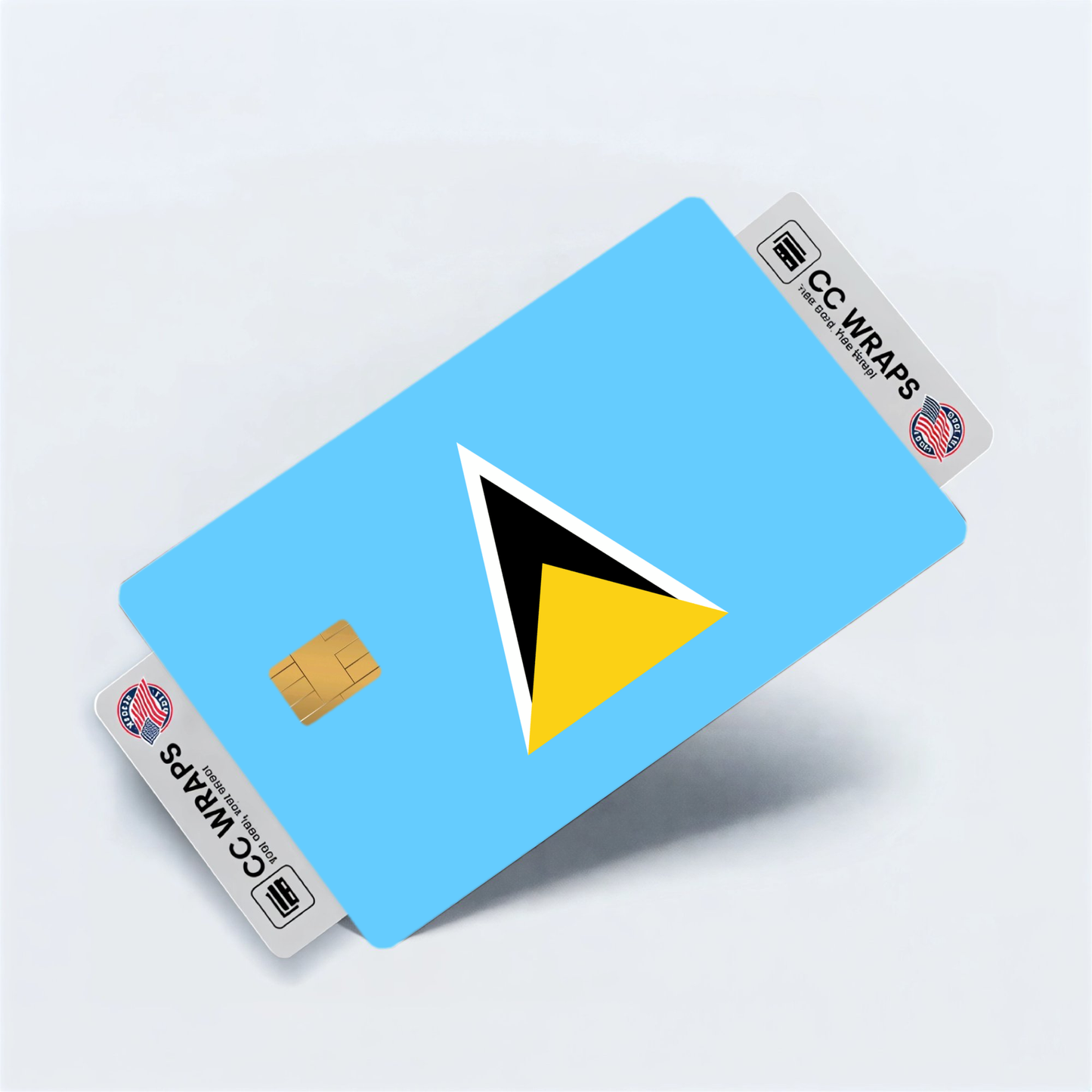 2PK Saint Lucia Flag Credit Card Sticker Skin Vinyl Decal Protector