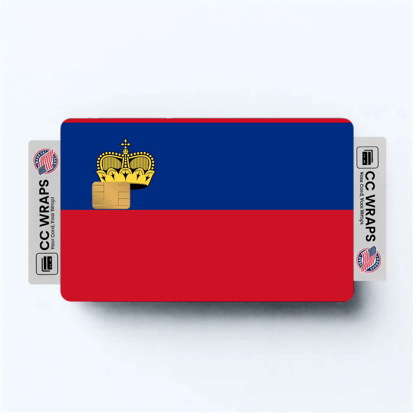 2PK Liechtenstein Flag Credit Card Sticker Skin Vinyl Decal Protector