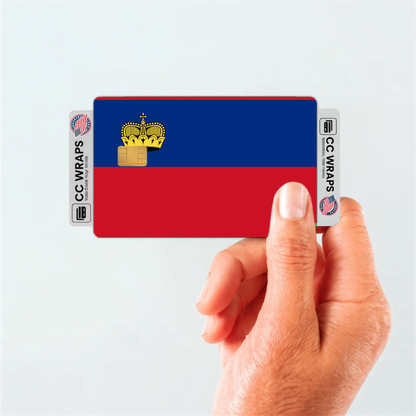 2PK Liechtenstein Flag Credit Card Sticker Skin Vinyl Decal Protector