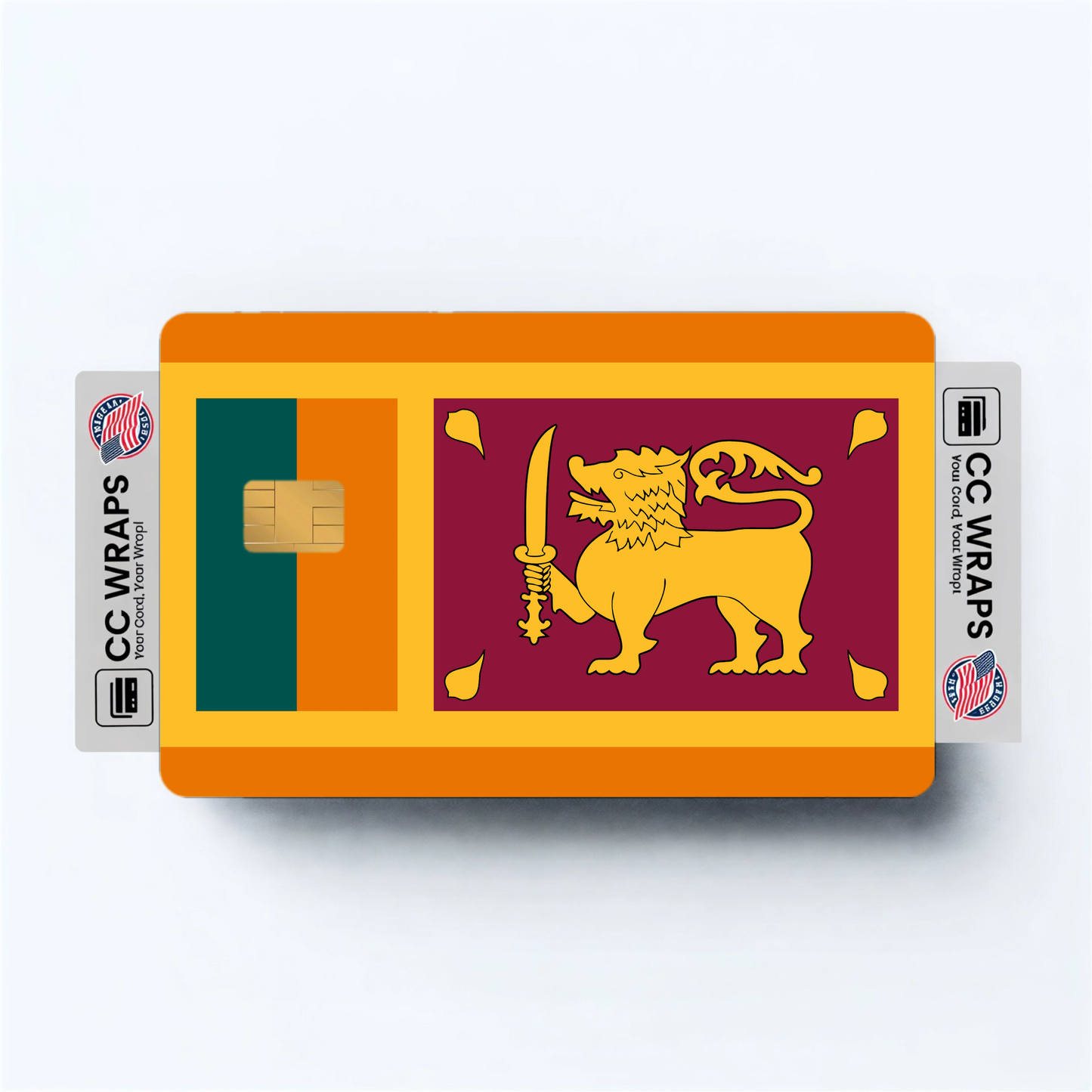 2PK Sri Lanka Flag Credit Card Sticker Skin Vinyl Decal Protector