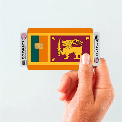 2PK Sri Lanka Flag Credit Card Sticker Skin Vinyl Decal Protector