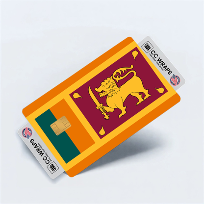 2PK Sri Lanka Flag Credit Card Sticker Skin Vinyl Decal Protector