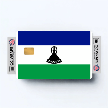 2PK Lesotho Flag Credit Card Sticker Skin Vinyl Decal Protector