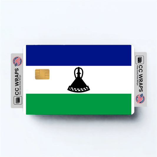 2PK Lesotho Flag Credit Card Sticker Skin Vinyl Decal Protector