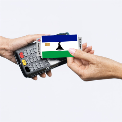 2PK Lesotho Flag Credit Card Sticker Skin Vinyl Decal Protector