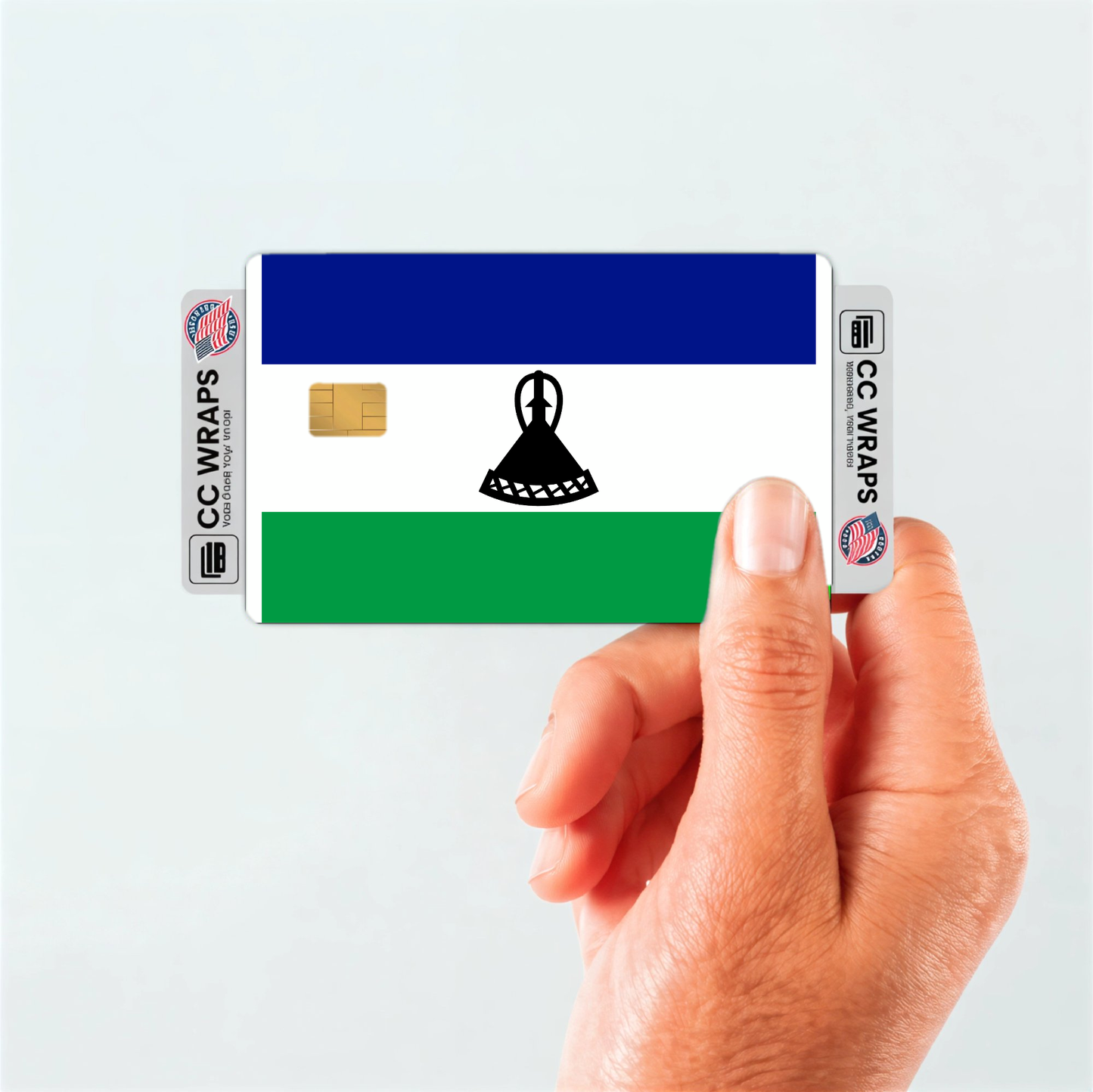 2PK Lesotho Flag Credit Card Sticker Skin Vinyl Decal Protector