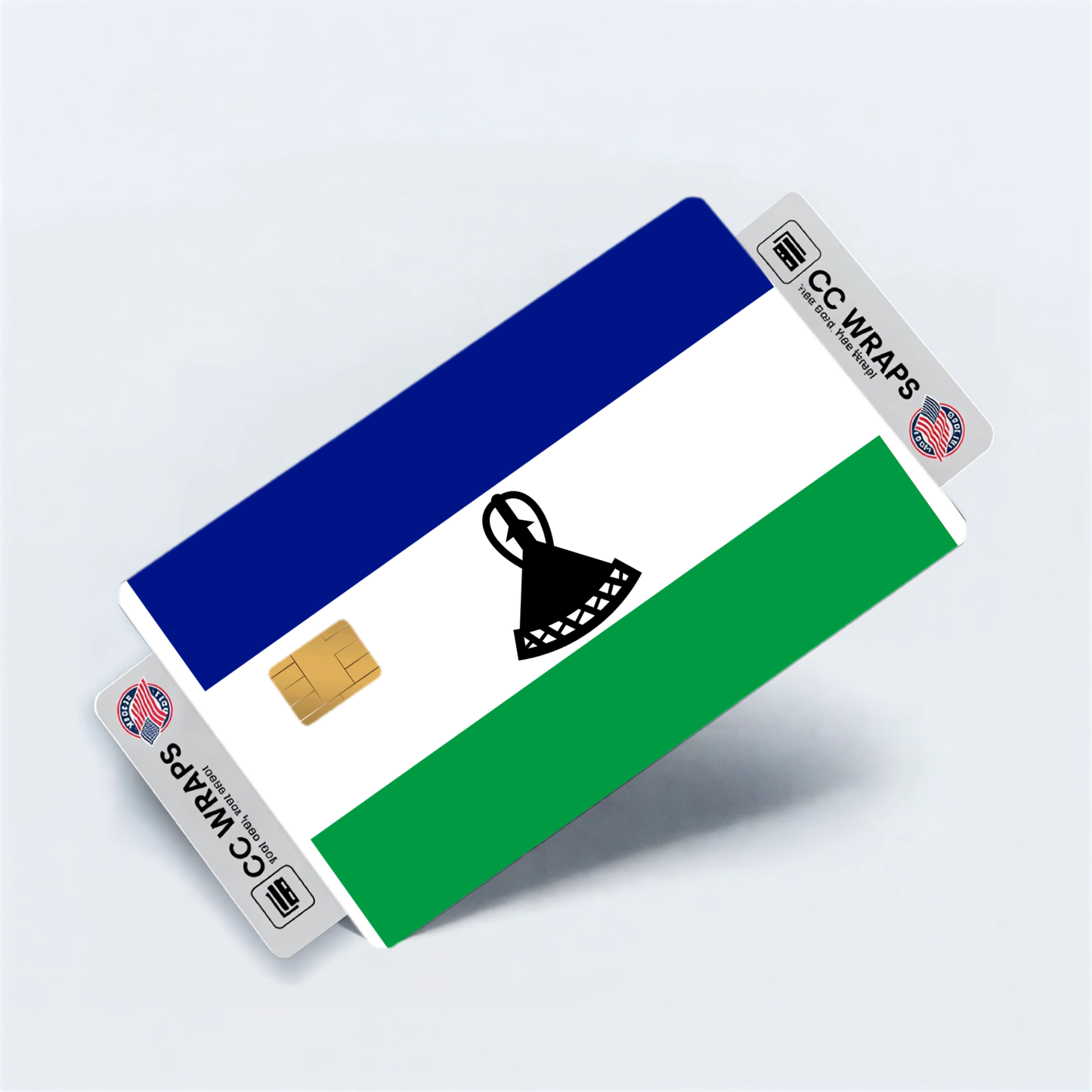 2PK Lesotho Flag Credit Card Sticker Skin Vinyl Decal Protector