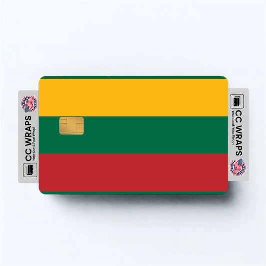 2PK Lithuania Flag Credit Card Sticker Skin Vinyl Decal Protector