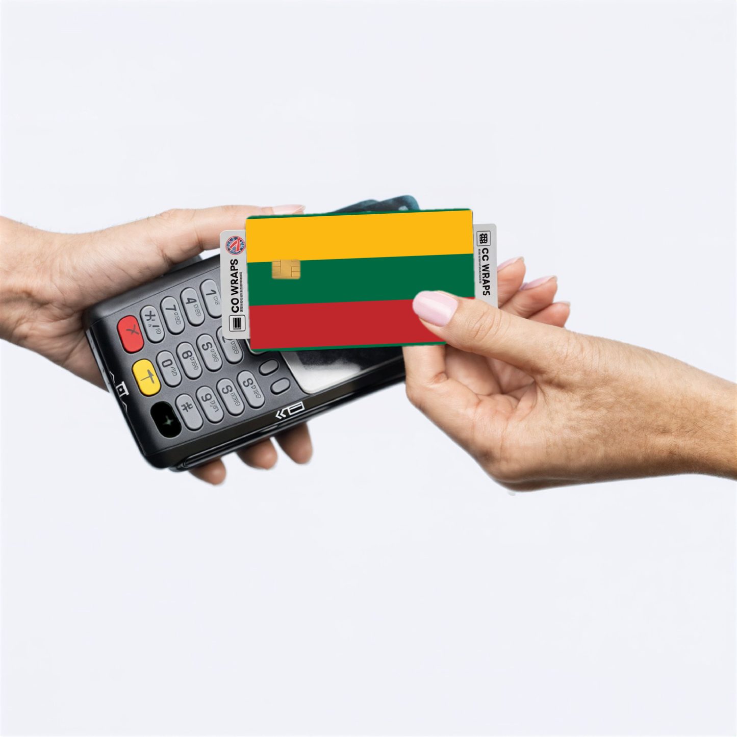 2PK Lithuania Flag Credit Card Sticker Skin Vinyl Decal Protector