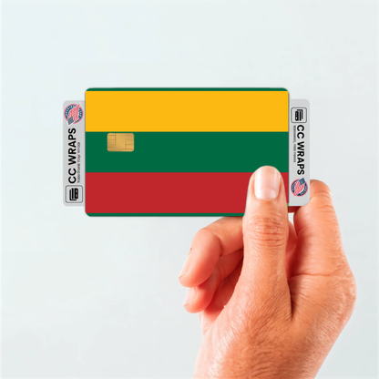 2PK Lithuania Flag Credit Card Sticker Skin Vinyl Decal Protector