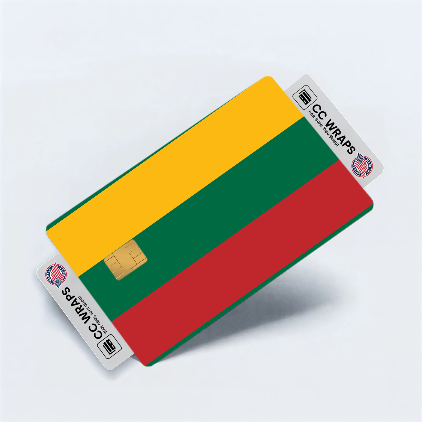 2PK Lithuania Flag Credit Card Sticker Skin Vinyl Decal Protector