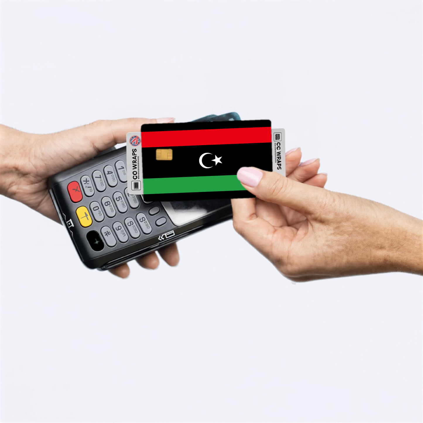 2PK Libya Flag Credit Card Sticker Skin Vinyl Decal Protector