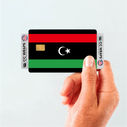 2PK Libya Flag Credit Card Sticker Skin Vinyl Decal Protector