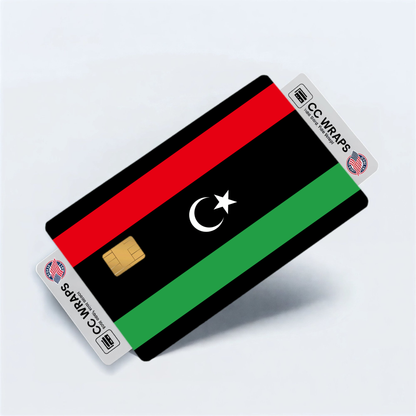 2PK Libya Flag Credit Card Sticker Skin Vinyl Decal Protector