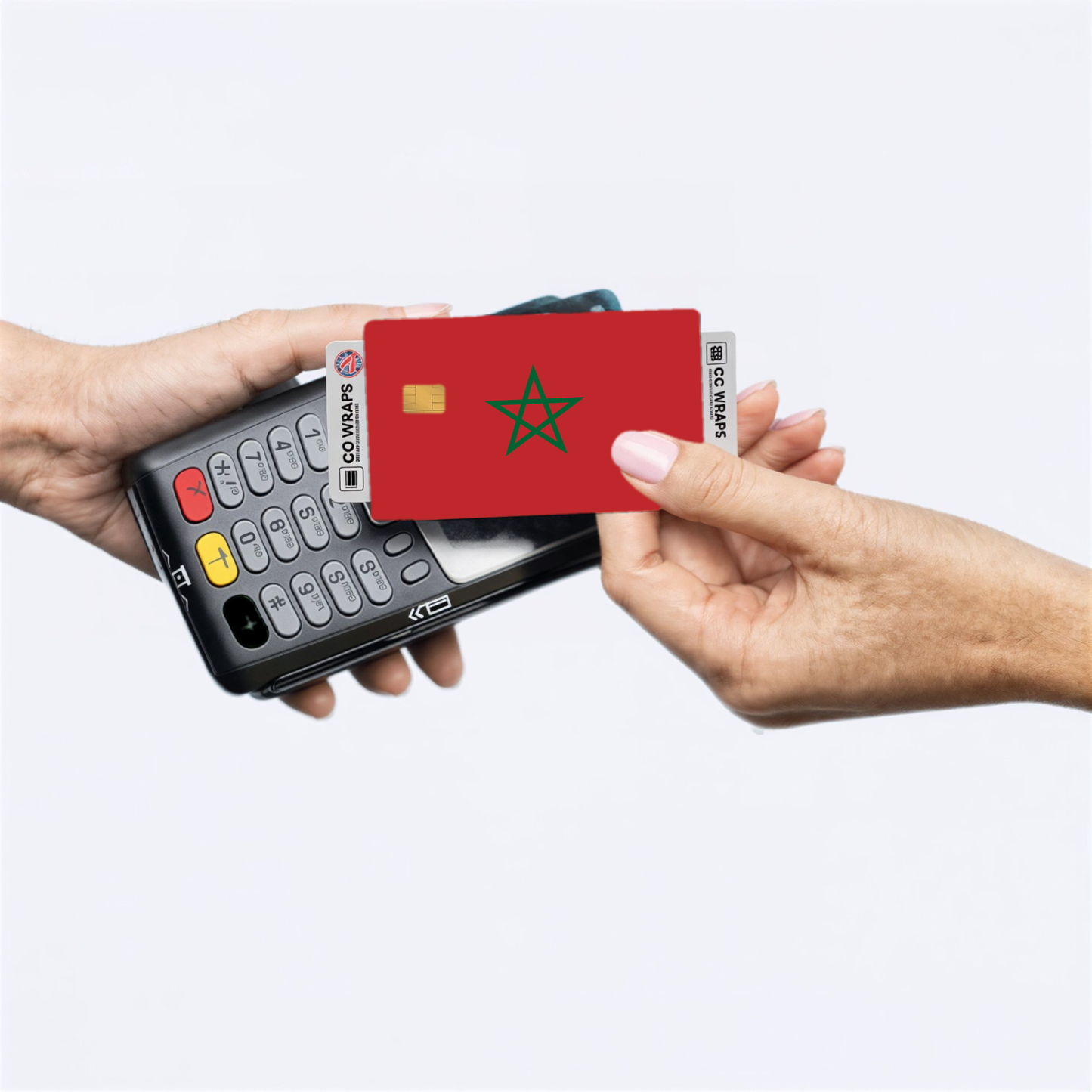 2PK Morocco Flag Credit Card Sticker Skin Vinyl Decal Protector