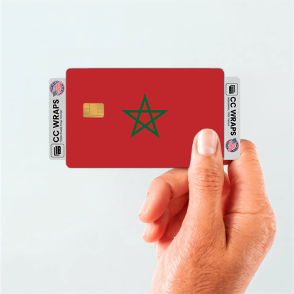 2PK Morocco Flag Credit Card Sticker Skin Vinyl Decal Protector