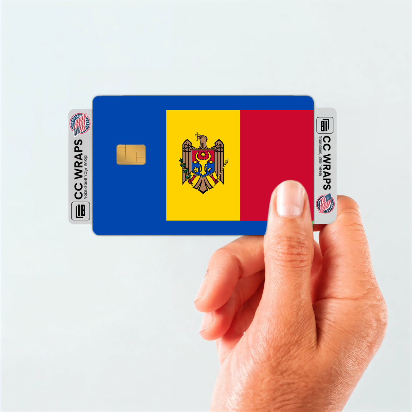 2PK Moldova, Republic of Flag Credit Card Sticker Skin Vinyl Decal Protector