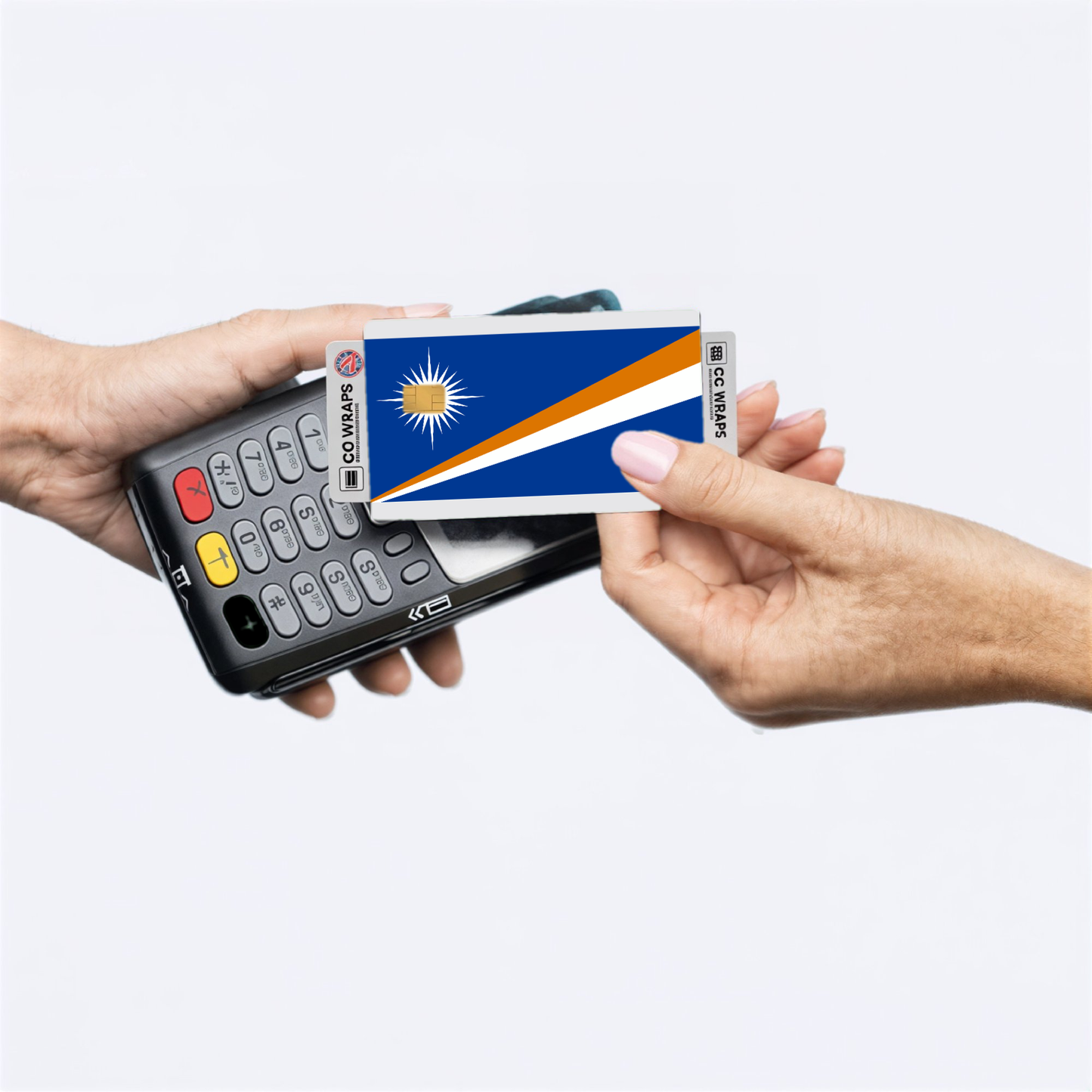 2PK Marshall Islands Flag Credit Card Sticker Skin Vinyl Decal Protector