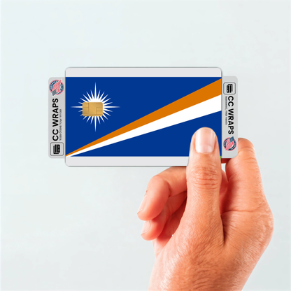 2PK Marshall Islands Flag Credit Card Sticker Skin Vinyl Decal Protector