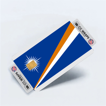 2PK Marshall Islands Flag Credit Card Sticker Skin Vinyl Decal Protector