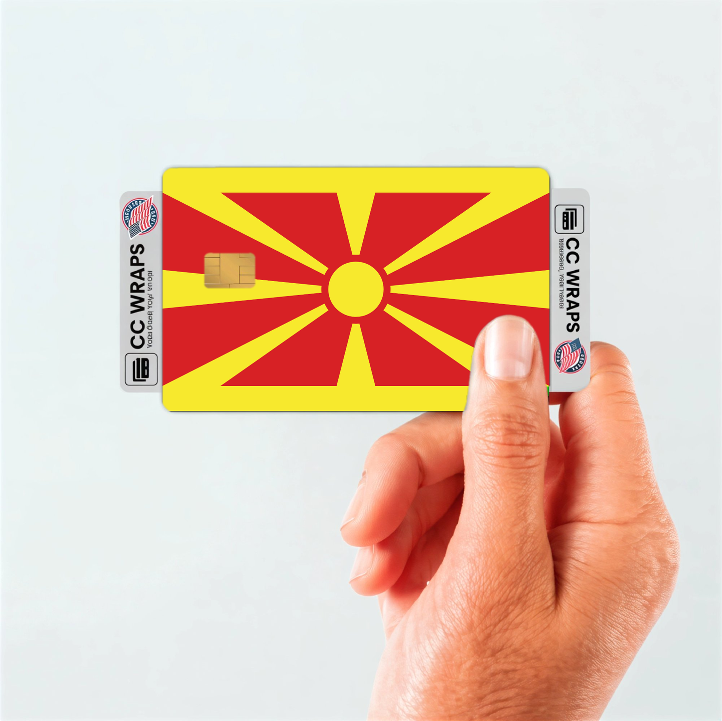 2PK North Macedonia Flag Credit Card Sticker Skin Vinyl Decal Protector