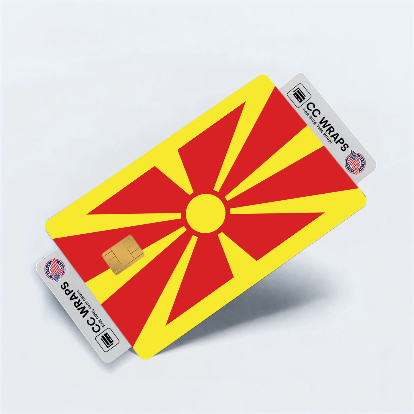 2PK North Macedonia Flag Credit Card Sticker Skin Vinyl Decal Protector