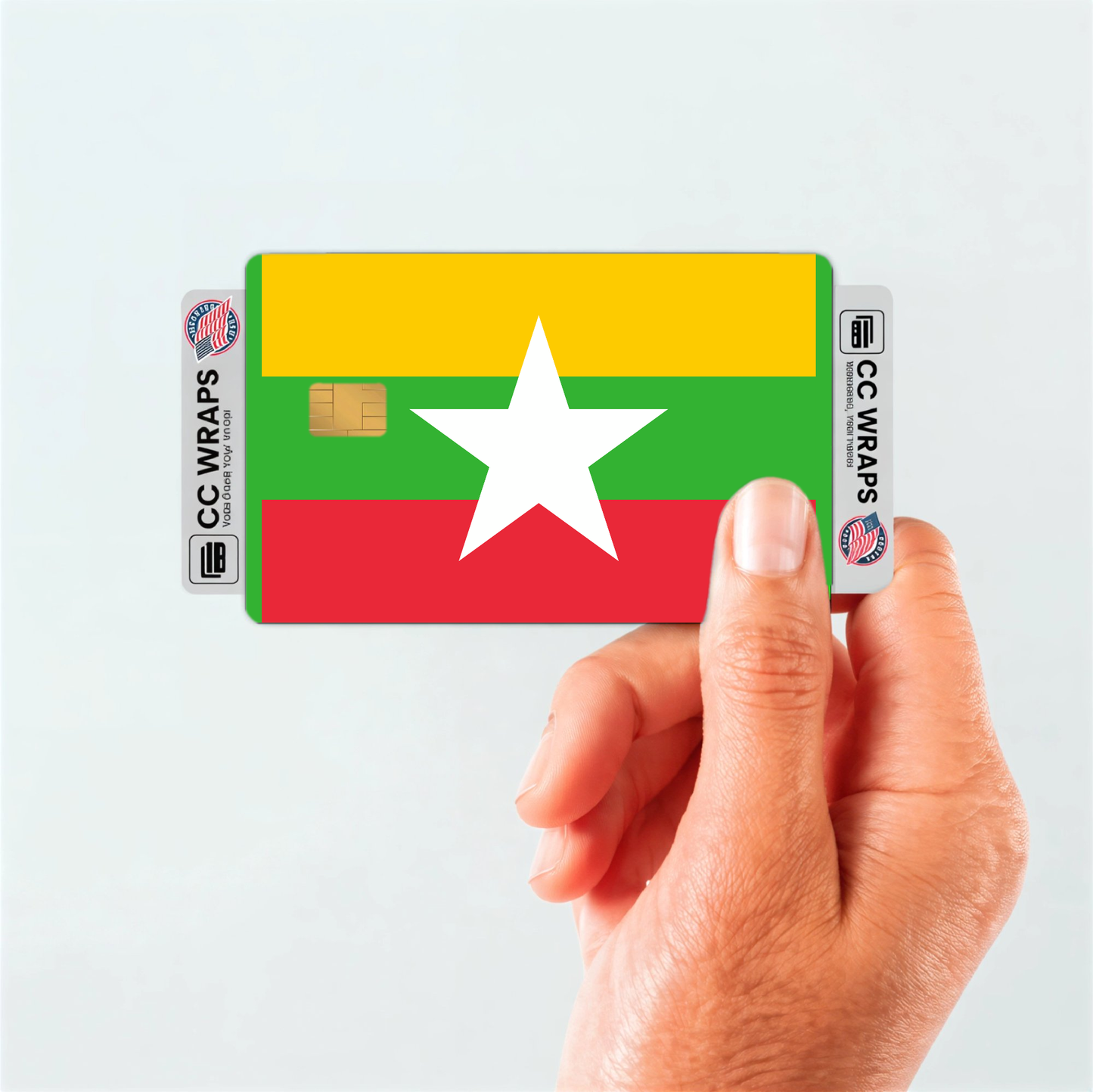 2PK Myanmar Flag Credit Card Sticker Skin Vinyl Decal Protector