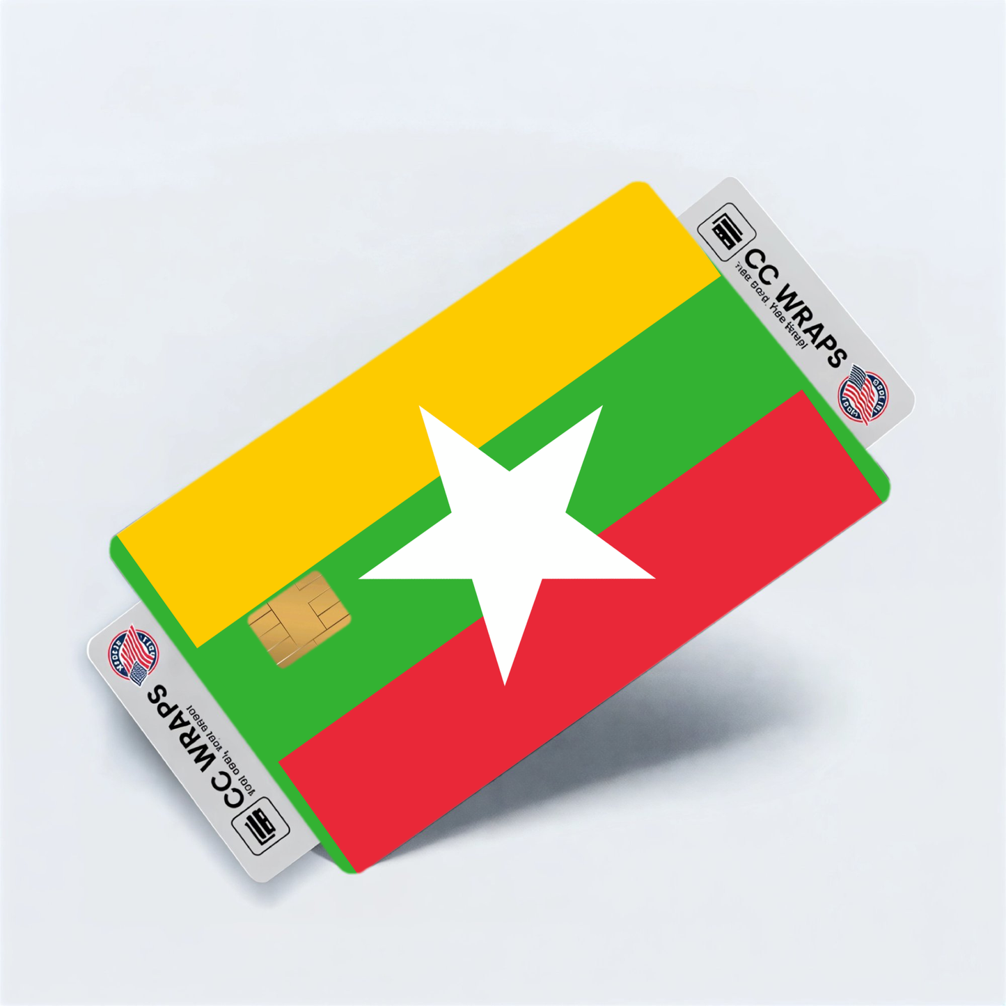 2PK Myanmar Flag Credit Card Sticker Skin Vinyl Decal Protector