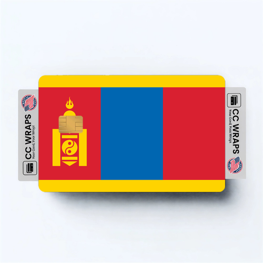 2PK Mongolia Flag Credit Card Sticker Skin Vinyl Decal Protector