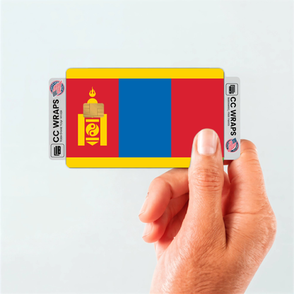 2PK Mongolia Flag Credit Card Sticker Skin Vinyl Decal Protector