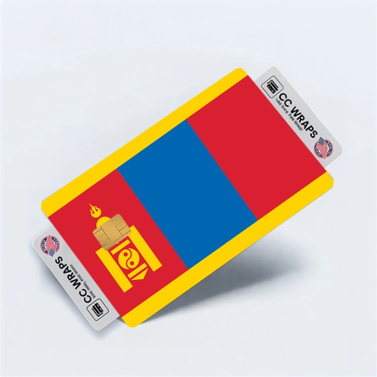 2PK Mongolia Flag Credit Card Sticker Skin Vinyl Decal Protector