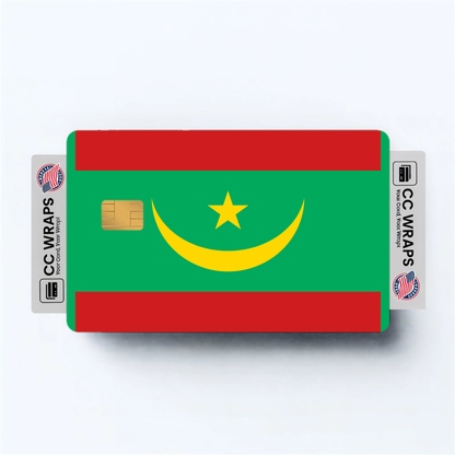 2PK Mauritania Flag Credit Card Sticker Skin Vinyl Decal Protector