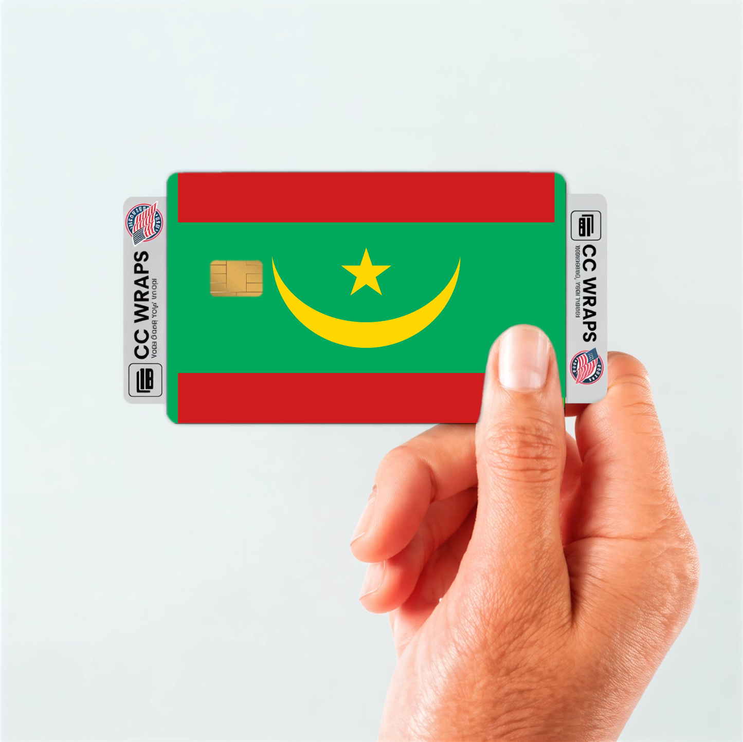 2PK Mauritania Flag Credit Card Sticker Skin Vinyl Decal Protector