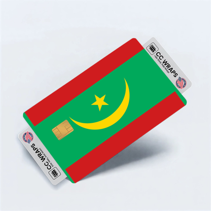 2PK Mauritania Flag Credit Card Sticker Skin Vinyl Decal Protector