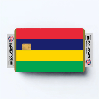 2PK Mauritius Flag Credit Card Sticker Skin Vinyl Decal Protector