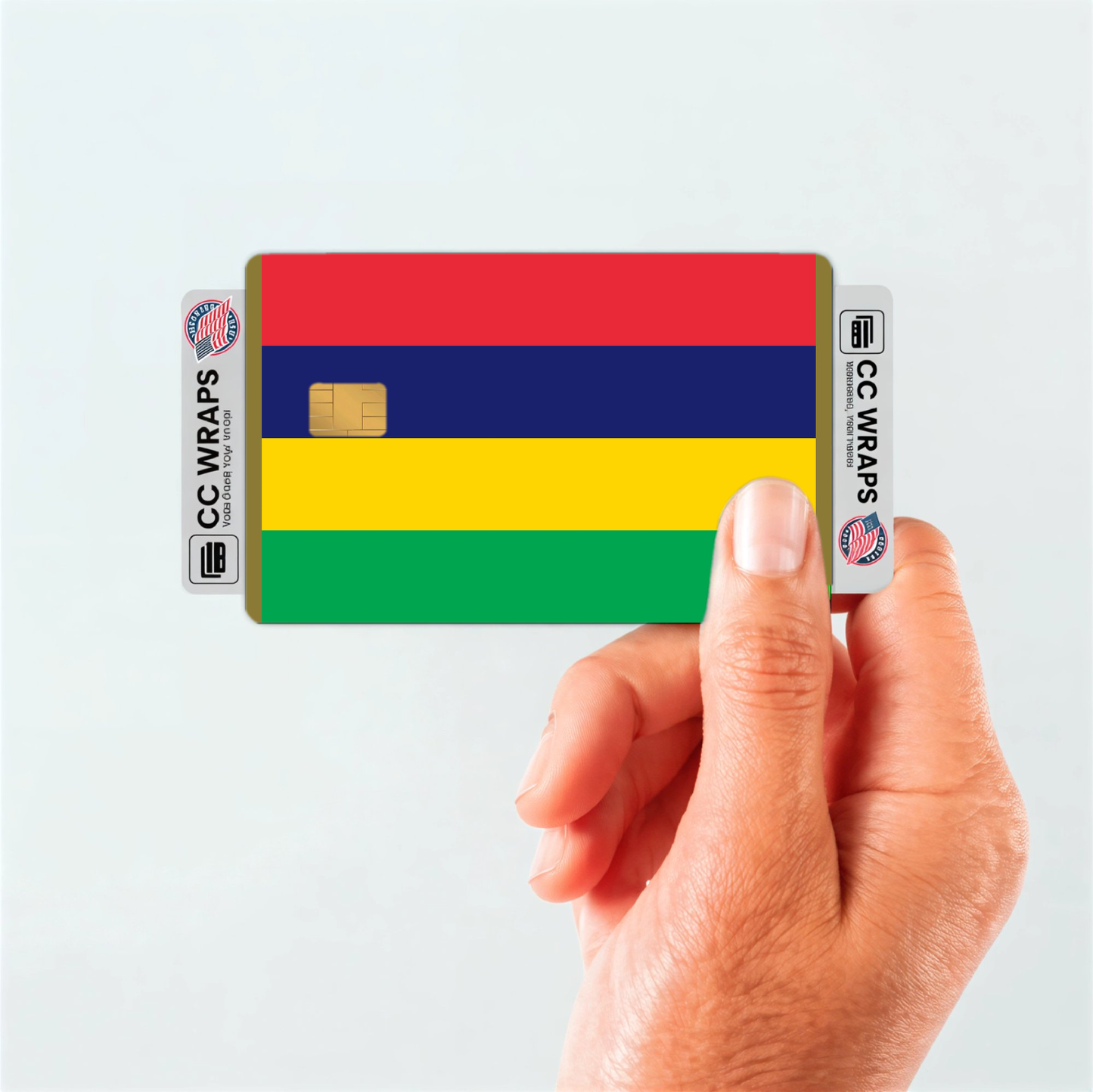 2PK Mauritius Flag Credit Card Sticker Skin Vinyl Decal Protector