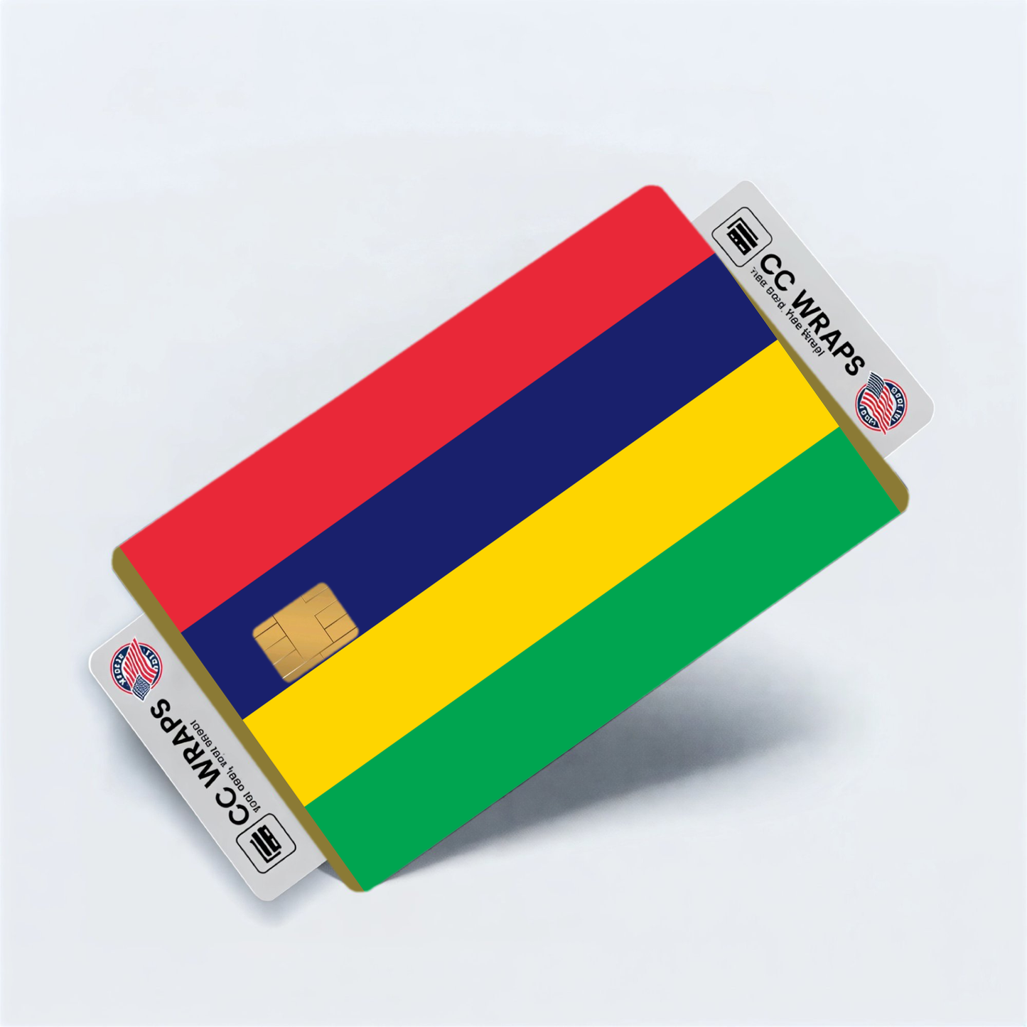 2PK Mauritius Flag Credit Card Sticker Skin Vinyl Decal Protector