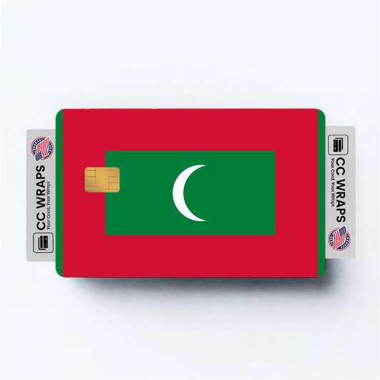 2PK Maldives Flag Credit Card Sticker Skin Vinyl Decal Protector