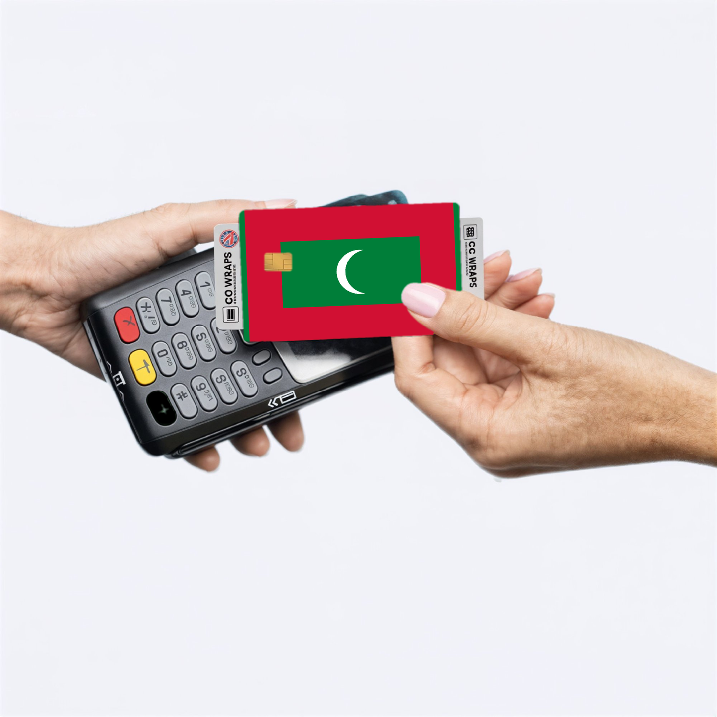 2PK Maldives Flag Credit Card Sticker Skin Vinyl Decal Protector