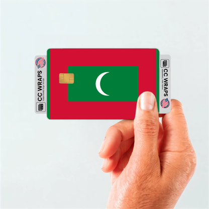 2PK Maldives Flag Credit Card Sticker Skin Vinyl Decal Protector