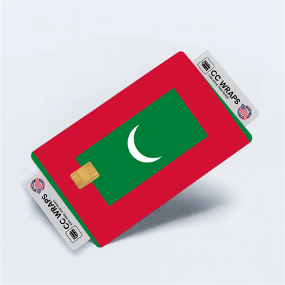 2PK Maldives Flag Credit Card Sticker Skin Vinyl Decal Protector