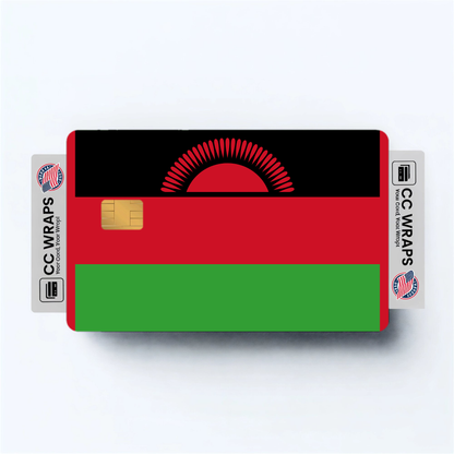 2PK Malawi Flag Credit Card Sticker Skin Vinyl Decal Protector