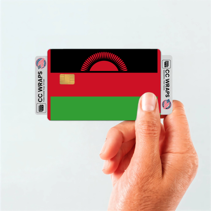 2PK Malawi Flag Credit Card Sticker Skin Vinyl Decal Protector