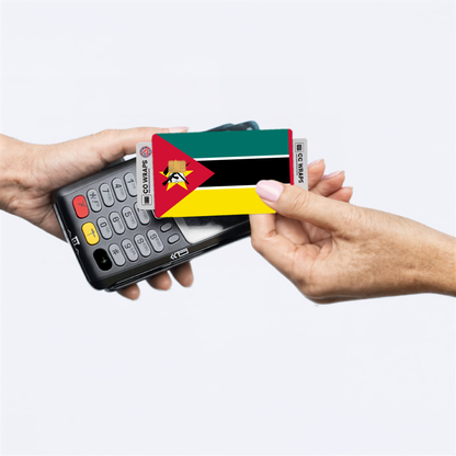 2PK Mozambique Flag Credit Card Sticker Skin Vinyl Decal Protector