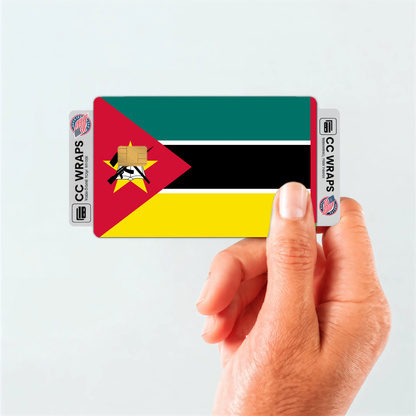 2PK Mozambique Flag Credit Card Sticker Skin Vinyl Decal Protector