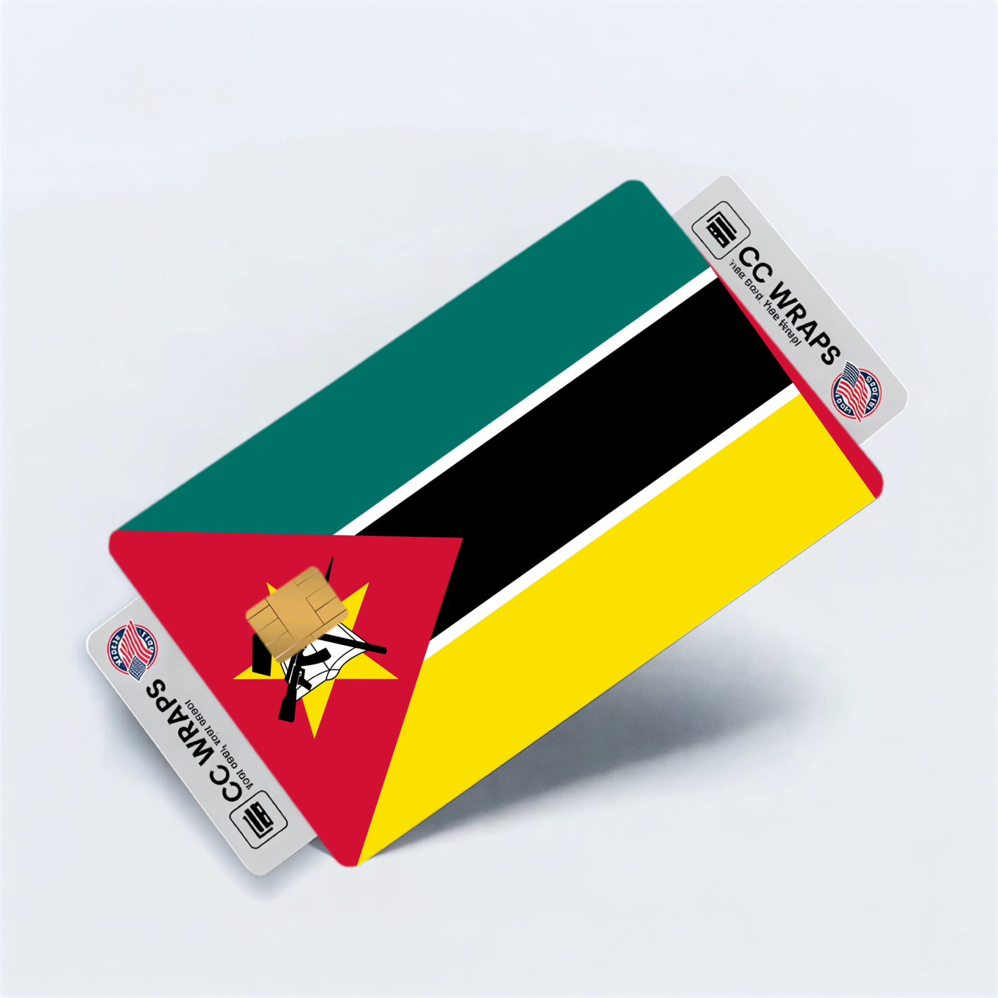 2PK Mozambique Flag Credit Card Sticker Skin Vinyl Decal Protector