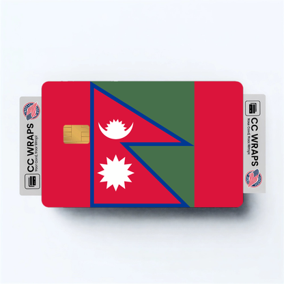 2PK Nepal Flag Credit Card Sticker Skin Vinyl Decal Protector