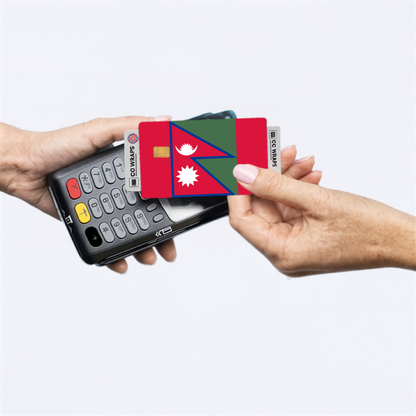 2PK Nepal Flag Credit Card Sticker Skin Vinyl Decal Protector