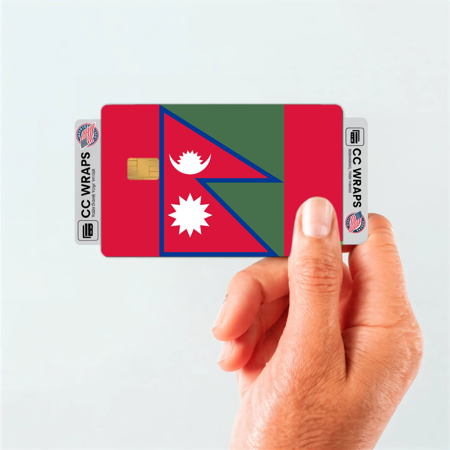 2PK Nepal Flag Credit Card Sticker Skin Vinyl Decal Protector