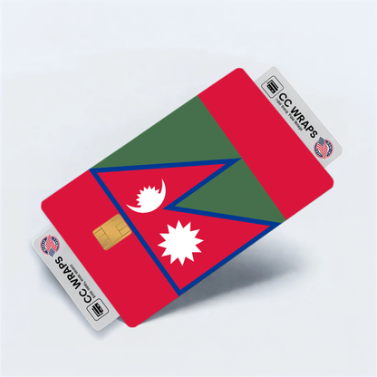2PK Nepal Flag Credit Card Sticker Skin Vinyl Decal Protector